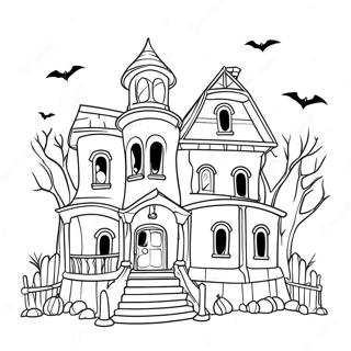 Spooky Haunted House Coloring Page 31374-25125