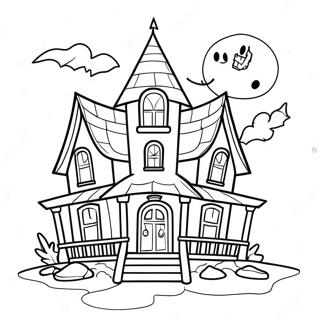 Spooky Haunted House Coloring Page 31374-25126