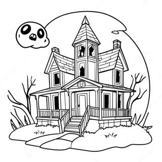 Spooky Haunted House Coloring Page 31374-25127