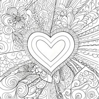 Romantic Heart Patterns Coloring Page 3137-2549