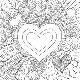 Romantic Heart Patterns Coloring Page 3137-2550