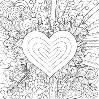 Romantic Heart Patterns Coloring Page 3137-2552