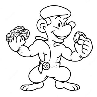 Popeye With Spinach Coloring Page 31414-25157