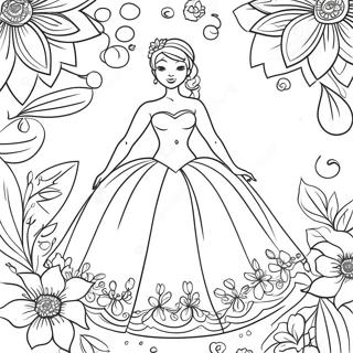 Bridal Shower Elegant Floral Coloring Page 31433-25165