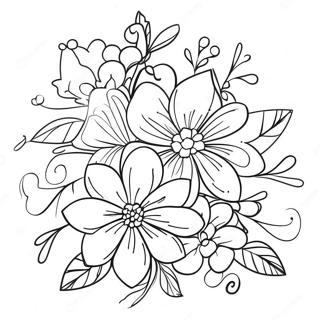 Bridal Shower Elegant Floral Coloring Page 31433-25168