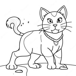 Fierce Warrior Cat In Battle Coloring Page 31444-25181