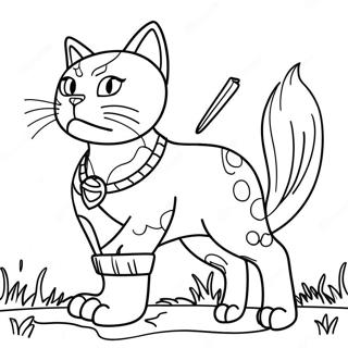 Fierce Warrior Cat In Battle Coloring Page 31444-25182