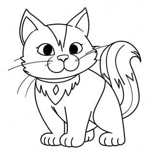 Fierce Warrior Cat In Battle Coloring Page 31444-25184