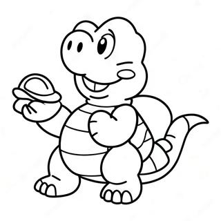 Happy Koopa Troopa With A Shell Coloring Page 31464-25193