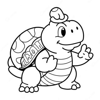 Happy Koopa Troopa With A Shell Coloring Page 31464-25195