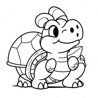 Happy Koopa Troopa With A Shell Coloring Page 31464-25196