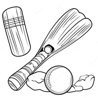 Cricket Bat And Ball Coloring Page 31493-25220