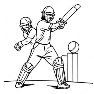 Exciting Cricket Match Coloring Page 31494-25221