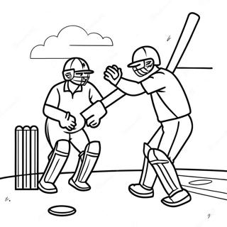 Exciting Cricket Match Coloring Page 31494-25223