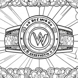 Colorful Wwe Belt Design Coloring Page 31504-25229