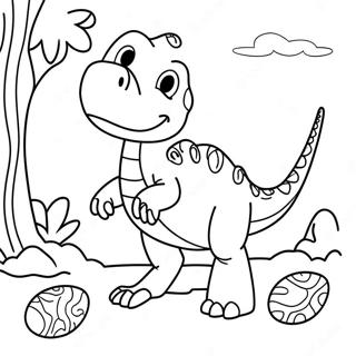 Dinosaur Easter Egg Hunt Coloring Page 31523-25237