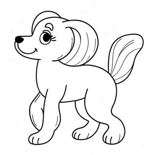 Barbie Dog Playing Fetch Coloring Page 31533-25250