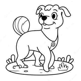 Barbie Dog Playing Fetch Coloring Page 31533-25251