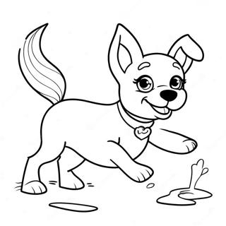 Barbie Dog Playing Fetch Coloring Page 31533-25252