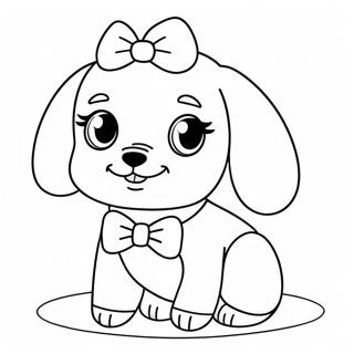 Cute Barbie Dog With Bow Coloring Page 31534-25257