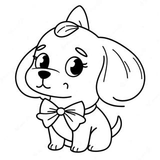 Cute Barbie Dog With Bow Coloring Page 31534-25258