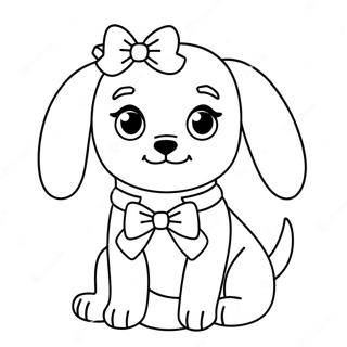 Cute Barbie Dog With Bow Coloring Page 31534-25259