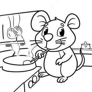 Remy The Rat Cooking In The Kitchen Coloring Page 3157-2568