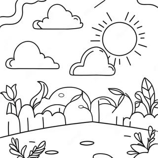 Sunny Day With Clouds Coloring Page 31584-25299