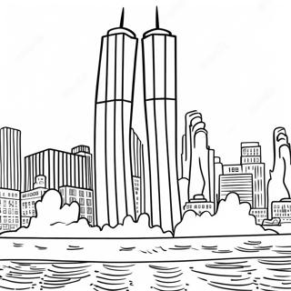 Twin Towers 9 11 Memorial Coloring Page 31593-25294