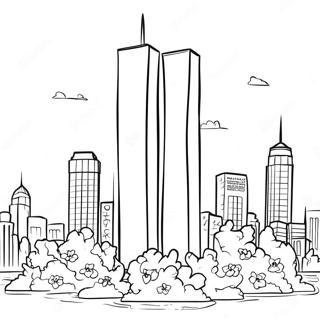 Twin Towers 9 11 Memorial Coloring Page 31593-25295