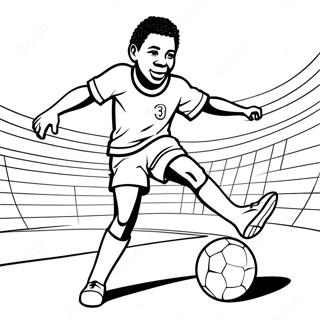 Pele Kicking A Soccer Ball Coloring Page 31604-25313