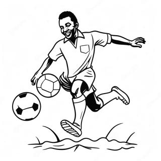 Pele Kicking A Soccer Ball Coloring Page 31604-25314