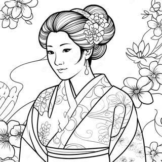 Kanao In Elegant Kimono Coloring Page 31624-25326