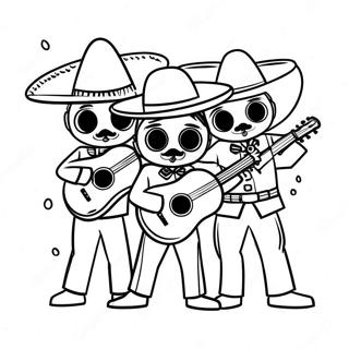 Colorful Mariachi Band Coloring Page 31654-25348