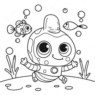 Cute Baby Spongebob Underwater Coloring Page 31664-25354