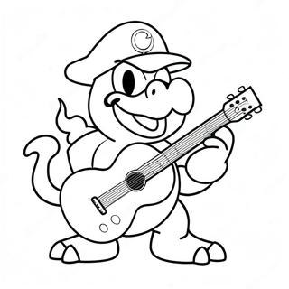 Lemmy Koopa Playing Guitar Coloring Page 31674-25365