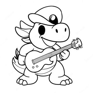 Lemmy Koopa Playing Guitar Coloring Page 31674-25366