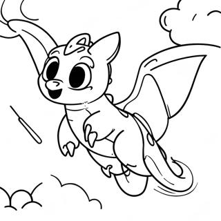 Toothless Flying In The Sky Coloring Page 31694-25378