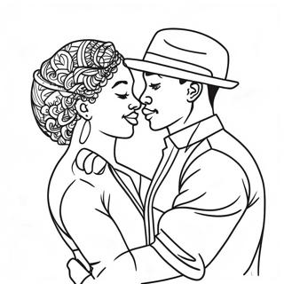 Romantic Black Couple Coloring Page 31704-25391