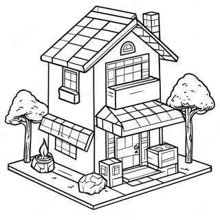 Minecraft House Coloring Pages