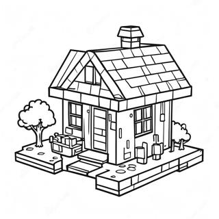 Minecraft House Coloring Pages