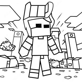 Minecraft Alex Coloring Page 31723-25398