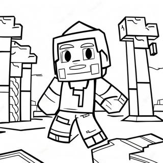 Adventurous Minecraft Alex Exploring Coloring Page 31724-25409