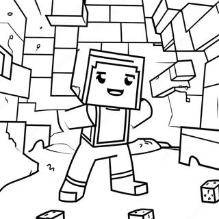 Adventurous Minecraft Alex Exploring Coloring Page 31724-25410