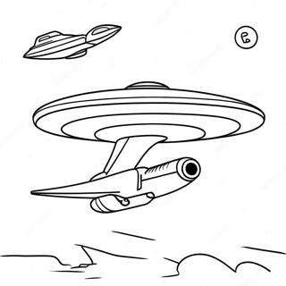 Starship Enterprise Flying Coloring Page 31734-25418