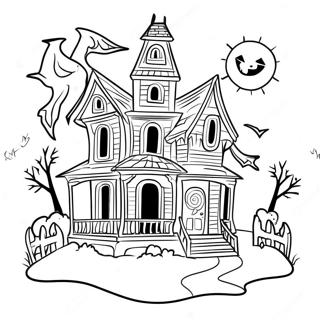 Creepy Haunted House Coloring Page 31793-25458