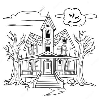 Creepy Haunted House Coloring Page 31793-25459