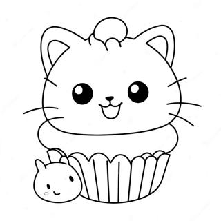 Cute Kitty Cupcake Coloring Page 31803-25462