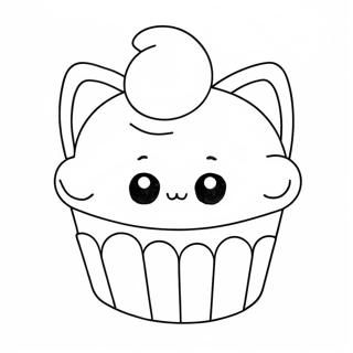 Cute Kitty Cupcake Coloring Page 31803-25463