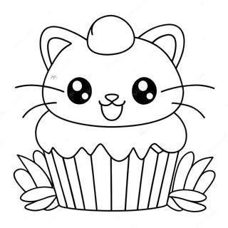 Cute Kitty Cupcake Coloring Page 31803-25464